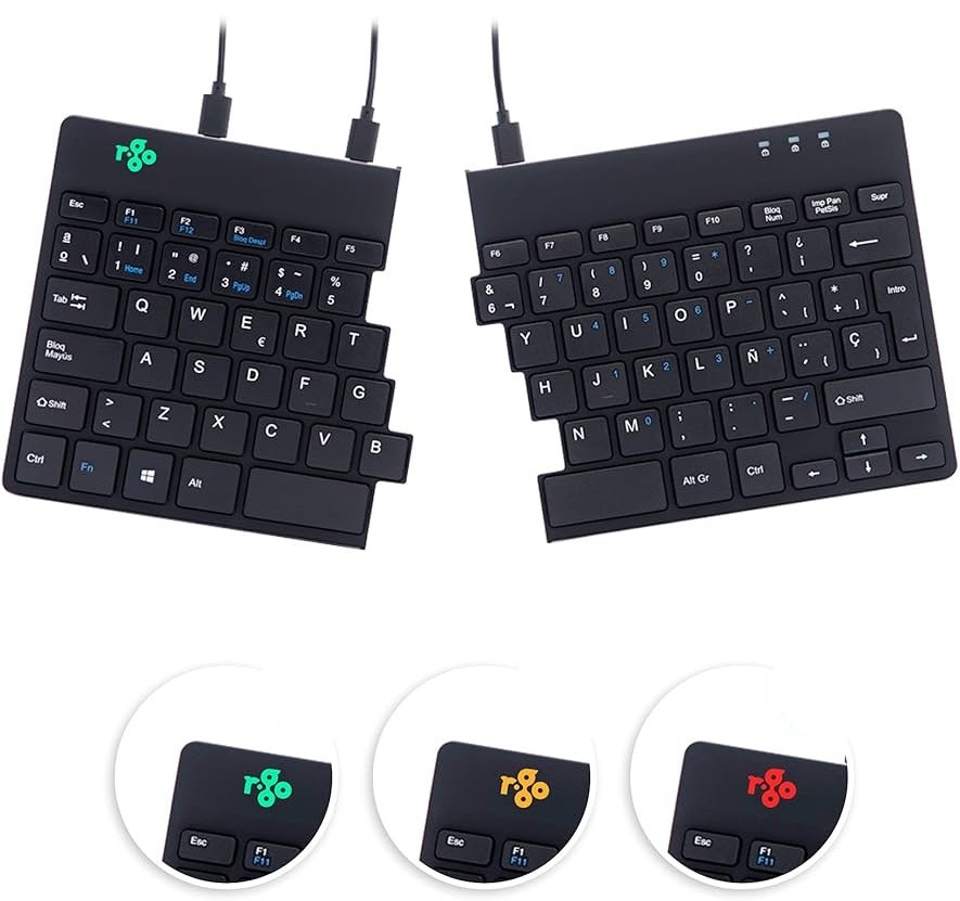 CLAVIER ERGONOMIQUE R-GO SPLIT BREAK FILAIRE COLORIS   NOIR