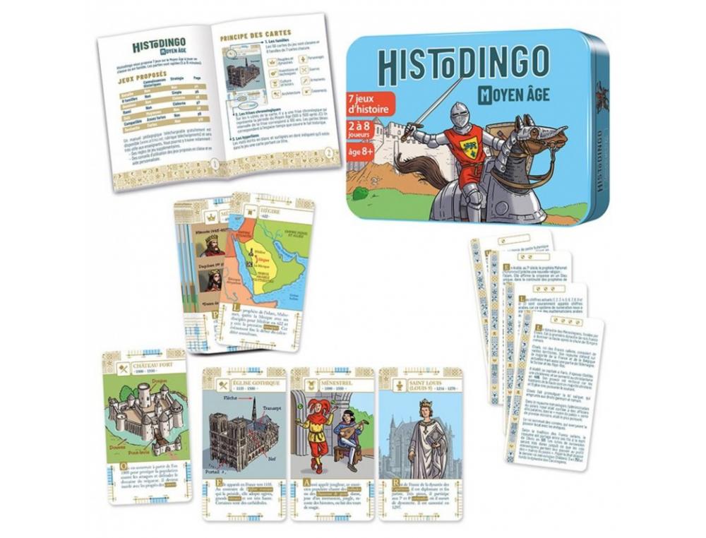HISTODINGO MOYEN AGE COCKTAIL GAMES 7 REGLES DE JEUX 4      NIVEAUX 56 CARTES BOITE       RANGEMENT 2 A 8 JOUEURS