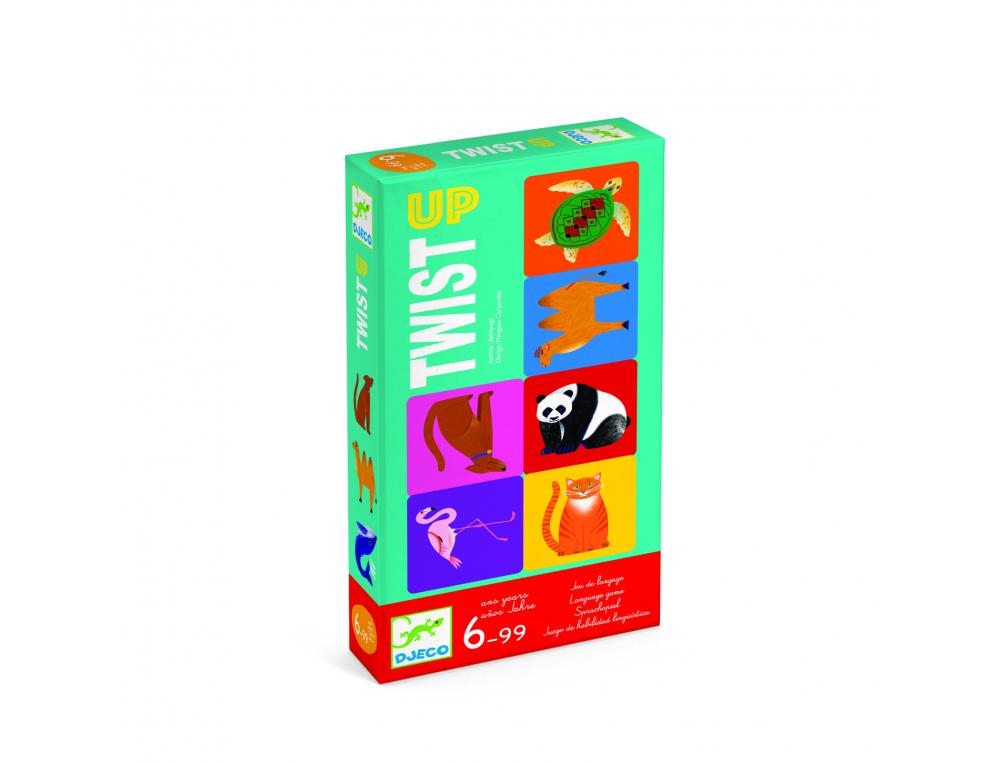 FRANCAIS DJECO TWIST UP 3 SETS 9 CARTES TRANSPARENTES 3 SETS 9 CARTES COLEURS 30      CARTES DEFIS 3 A 5 JOUEURS