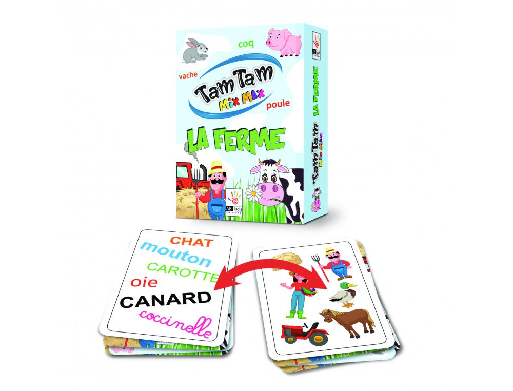 APPRENDRE A LIRE ET A ECRIRE AB LUDIS TAM TAM MIX MAX LA   FERME LA PAIRE ENTRE 2 CARTES IMAGES CARTES MOTS 62 CARTES