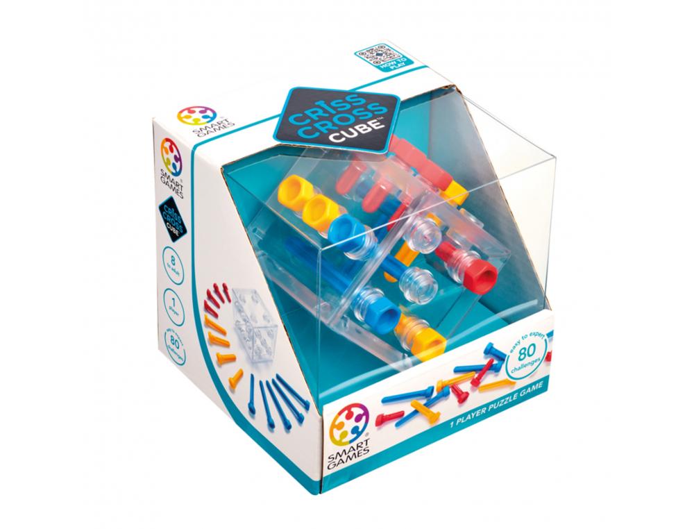 LOGIQUE REFLEXION SMART CRISS CROSS CUBE JEU DE REFLEXION   EN 3D 80 DEFIS 13 BOULONS A   PLACER 1 JOUEUR