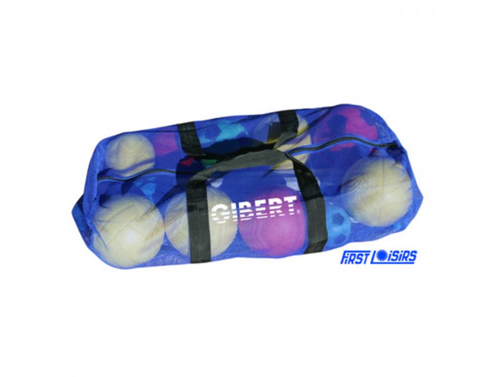SAC SPORT FIRST LOISIRS MAILLE ALVEOLEE ZIP POIGNEES  LARGES MAX 15 BALLONS 92X42CM
