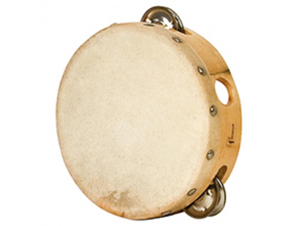 TAMBOURIN FUZEAU AVEC CYMBALETTES DIAMETRE 15CM