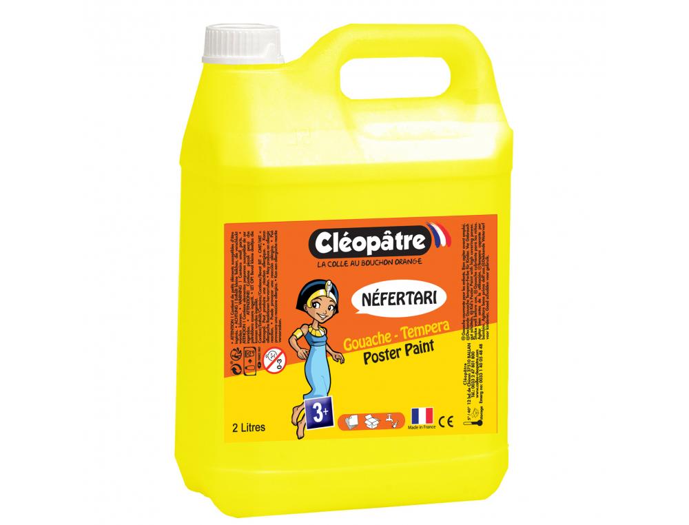 GOUACHE LIQUIDE CLEOPATRE NEFERTARI COLORIS JAUNE LE    FLACON  2L