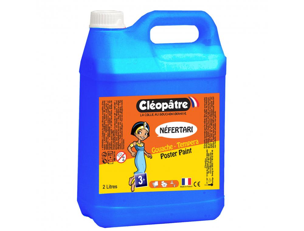 GOUACHE LIQUIDE CLEOPATRE NEFERTARI COLORIS CYAN LE     FLACON 2L