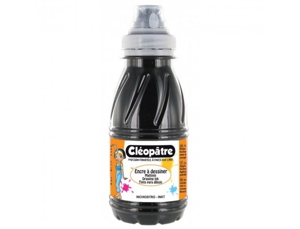 ENCRE A DESSINER CLEOPATRE MULTISUPPORTS DILUABLE A L    EAU FLACON DE 500 ML COLORIS  NOIR