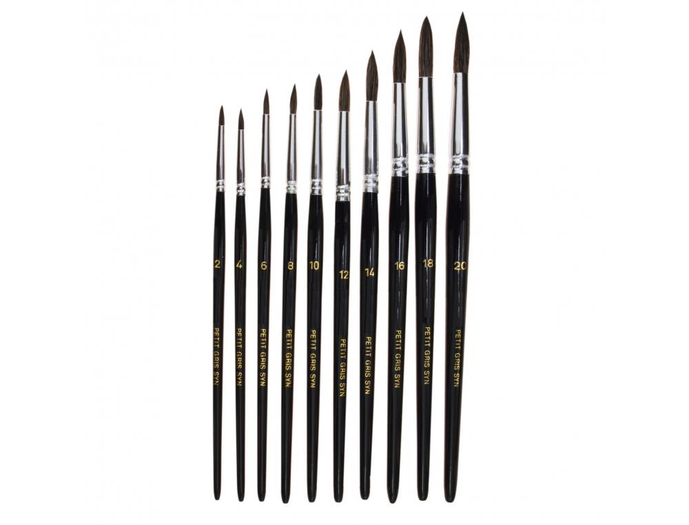 PINCEAUX AQUARELLE N02 RONDS IDEAL POUR CONTOURS OU        DETAILS AQUARELLE OU ENCRE    LOT DE 10 UNITES