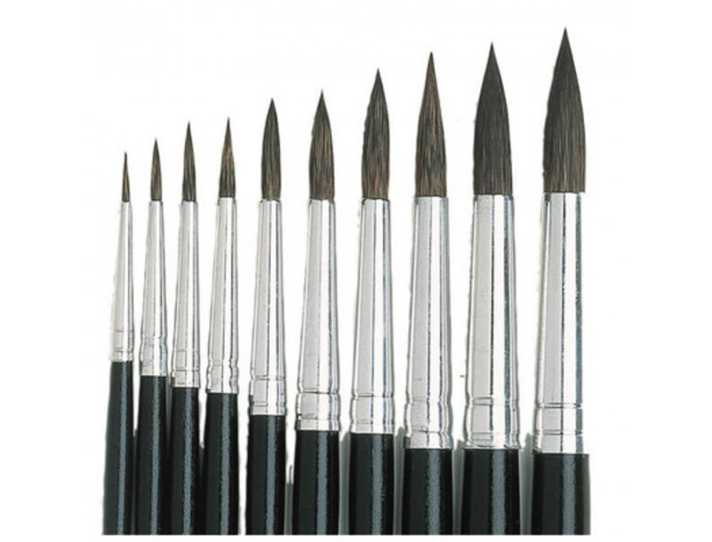 PINCEAUX AQUARELLE N18 RONDS IDEAL POUR CONTOURS OU        DETAILS AQUARELLE OU ENCRE    LOT DE 10 UNITES
