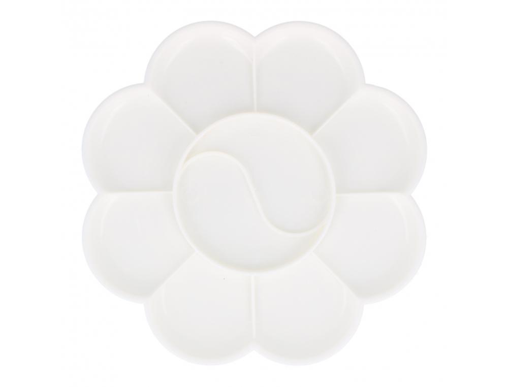 PALETTE MARGUERITE BLANCHE SIMPLE PLASTIQUE EN FORME DE  FLEUR 14 CM