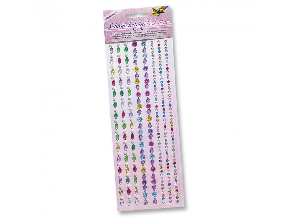 LOT BORDURES STRASS FOLIA ADHESIVE 25 CM 8 UNITES       COLORIS ET FORMES ASSORTIES