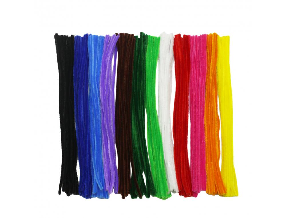 CHENILLE O COLOR BRINS DIAMETRE  6MM LONGUEUR 30 CM  COLORIS LOT DE 180 UNITES