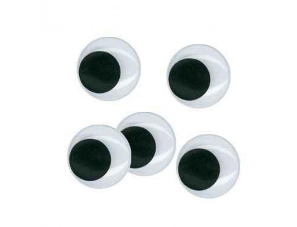 YEUX MOBILES GRAINE CREATIVE FORME RONDE COLORIS NOIR NON  ADHESIFS 9MM 100 PIECES