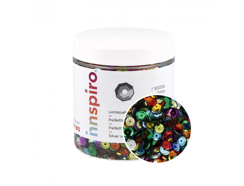 SEQUINS FONTORPIN PERFORES DIAMETRE 7MM COLORIS ASSORTIS SACHET DE 120G