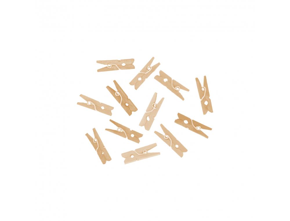 PINCE A LINGE BOIS INNSPIRO MINI 3CM COLORIS NATUREL LOT  DE 45