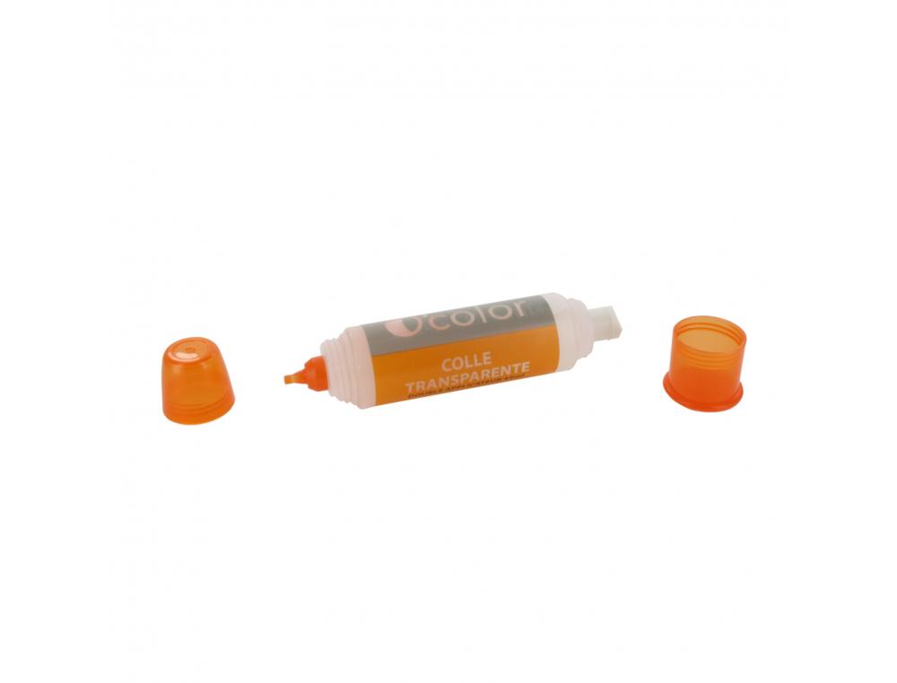 FLACON APPLICATEUR O COLOR COLLE TRANSPARENTE BI POINTE  DISTRIBUTEUR/BROSSE SANS      SOLVANT BOUCHON ANTI