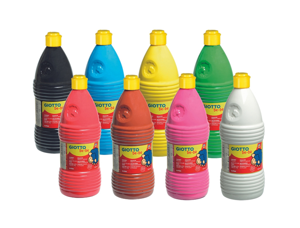GOUACHE BE BE GIOTTO NON POREUSES 1L 8 FLACONS COLORIS ASSORTIS