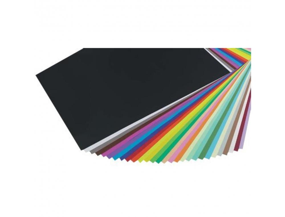 PAPIER DESSIN CLAIREFONTAINE CARTOLINE 50X65CM 270G        COLORIS ASSORTIS PAQUET 25    FEUILLES