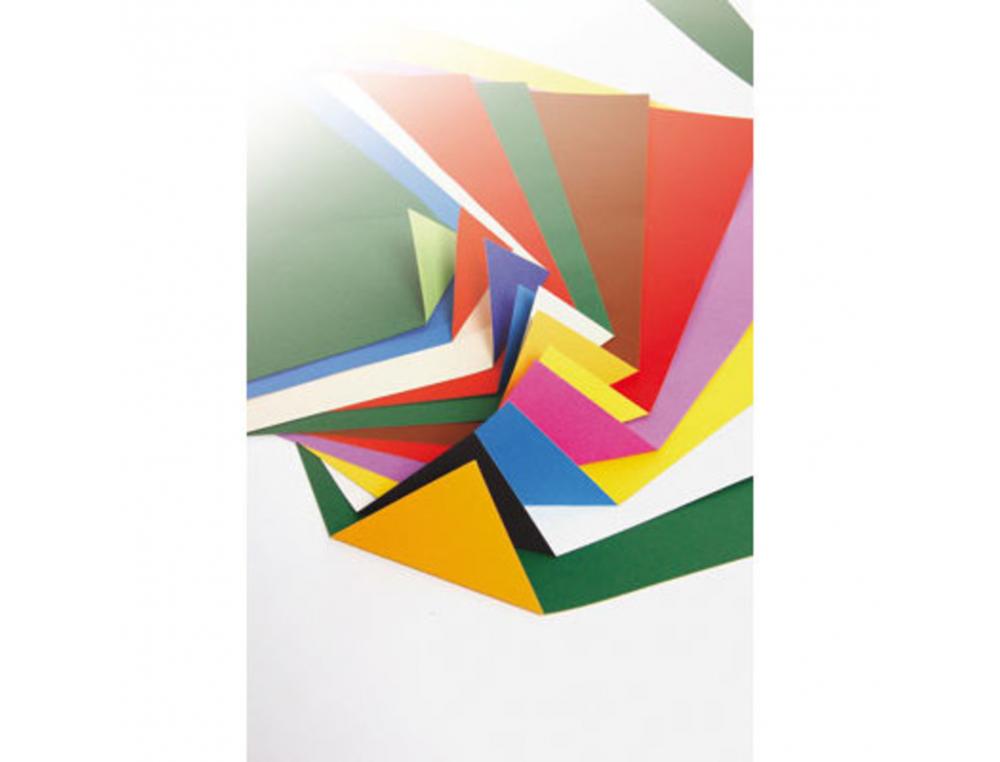 PAPIER DESSIN CLAIREFONTAINE CARTOLINE BICOLORE 50X32,5CM  150G COLORIS ASSORTIS PAQUET  50 FEUILLES