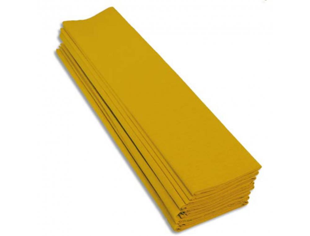 PAPIER CREPON CLAIREFONTAINE STANDARD 0,5X2M CREPAGE 40%   COLORIS JAUNE CITRON PAQUET   10 FEUILLES