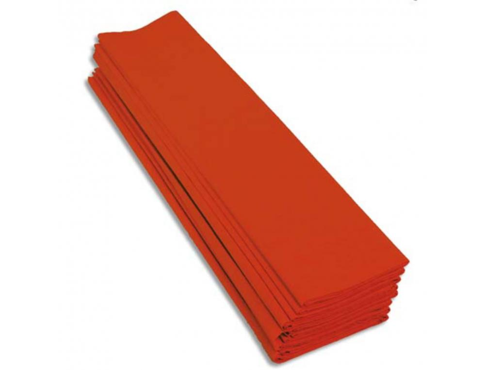 PAPIER CREPON CLAIREFONTAINE STANDARD 0,5X2M CREPAGE 40%   COLORIS ORANGE PAQUET 10      FEUILLES