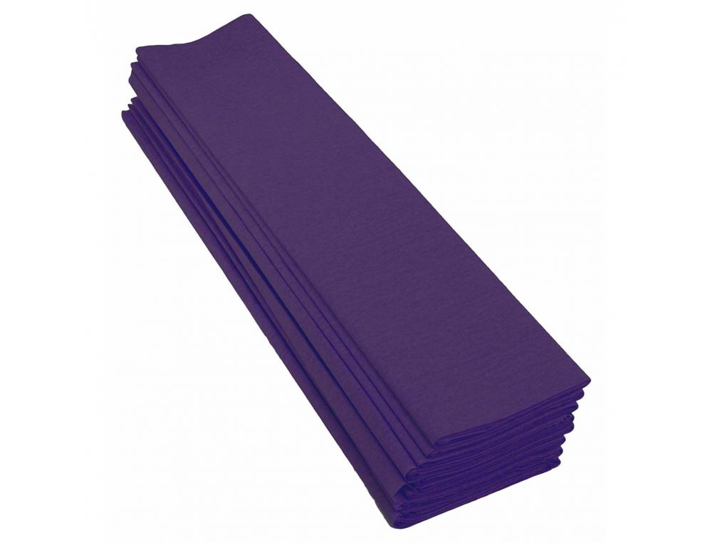 PAPIER CREPON CLAIREFONTAINE STANDARD 0,5X2M CREPAGE 40%   COLORIS VIOLET PAQUET 10      FEUILLES