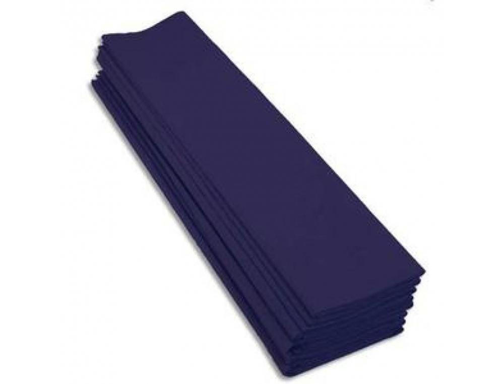 PAPIER CREPON CLAIREFONTAINE STANDARD 0,5X2M CREPAGE 40%   COLORIS BLEU FONCE PAQUET 10  FEUILLES
