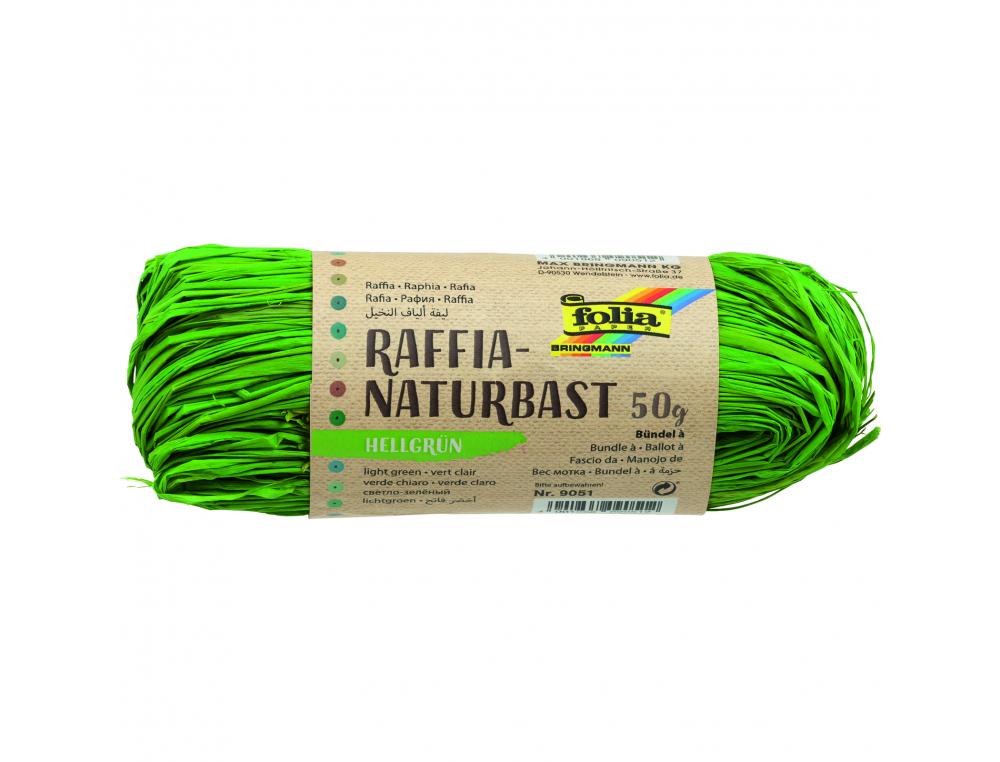 RAPHIA VEGETAL CLAIREFONTAINE COLORIS VERT PELOTE 50G