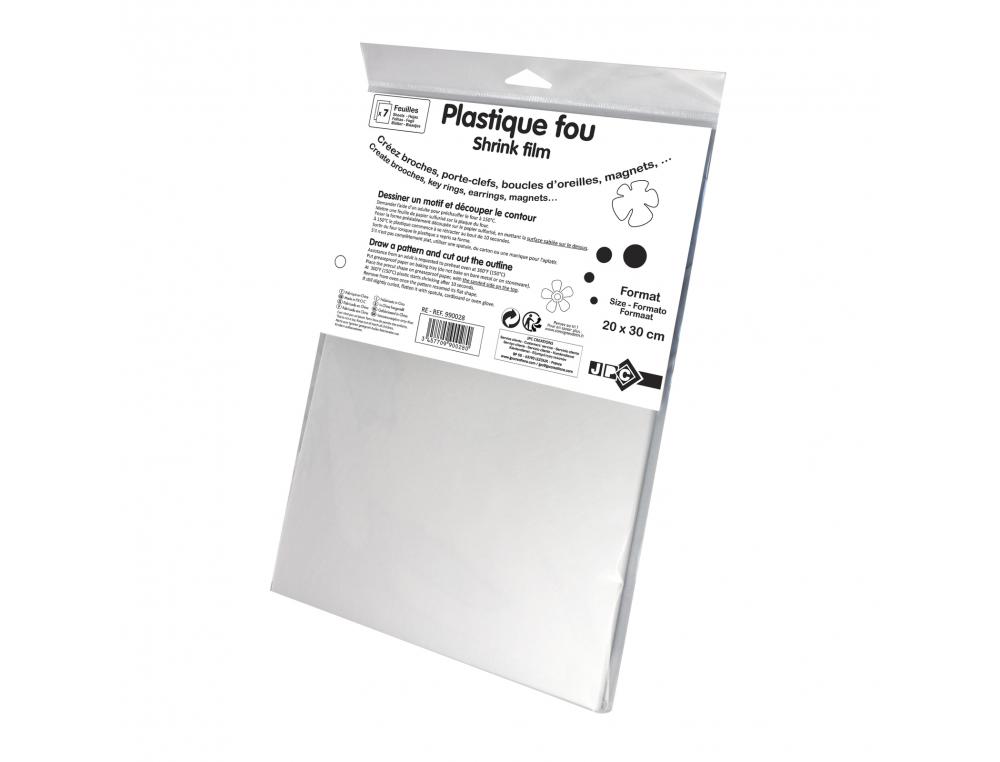 PLASTIQUE FOU WONDAY 20X30CM COLORIS TRANSPARENT POCHETTE  7 FEUILLES