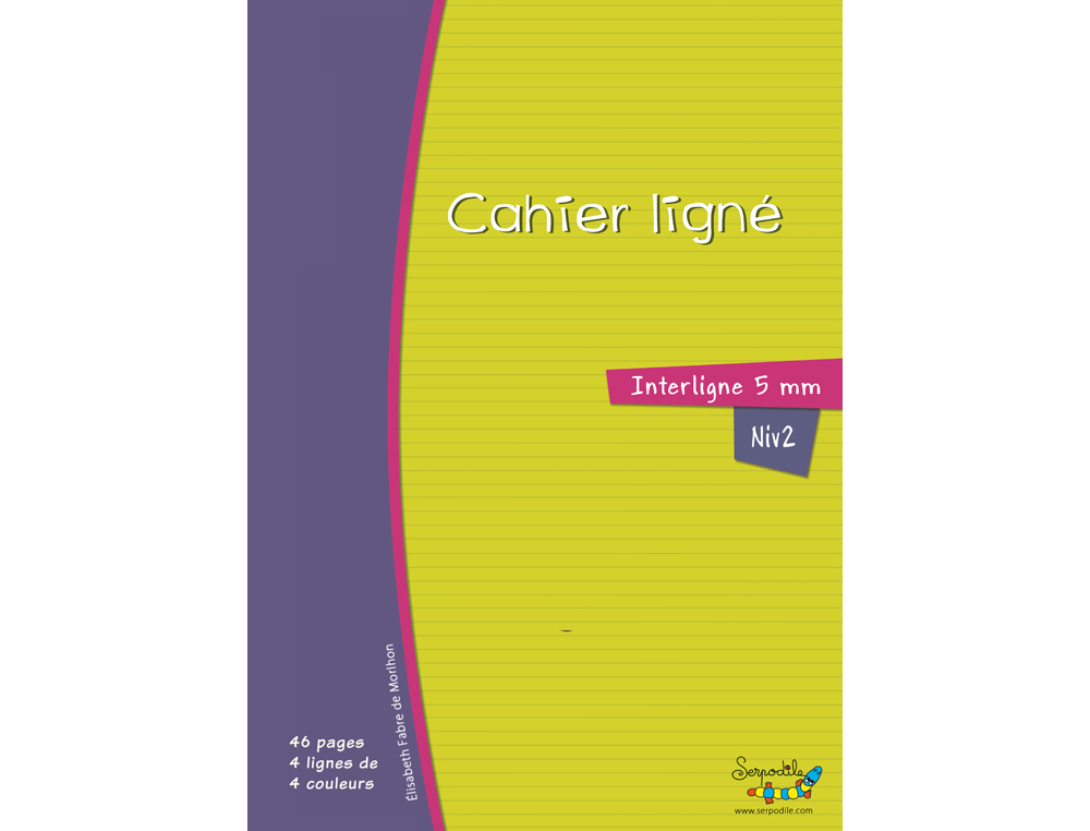 CAHIER HAMELIN SERPODILE 17X22 CM 48 PAGES DOUBLE      LIGNE 5MM NIVEAU 2