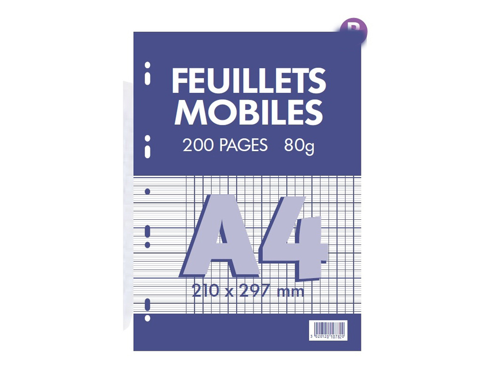 FEUILLETS MOBILES CONQUERANT 21X29,7 CM 200 PAGES SEYES    80G