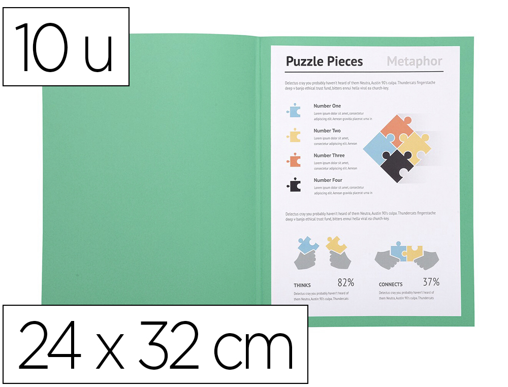CHEMISES DOSSIER EXACOMPTA A4 210G 24X32 CM COLORIS VERT    10 UNITS