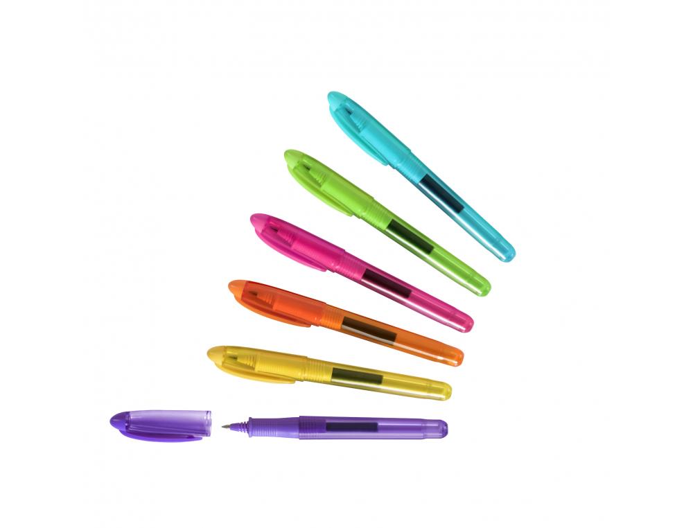 STYLO ROLLER WONDAY RECHARGEABLE COLORIS ASSORTIS + 1 CARTOUCHE D'ENCRE BLEUE
