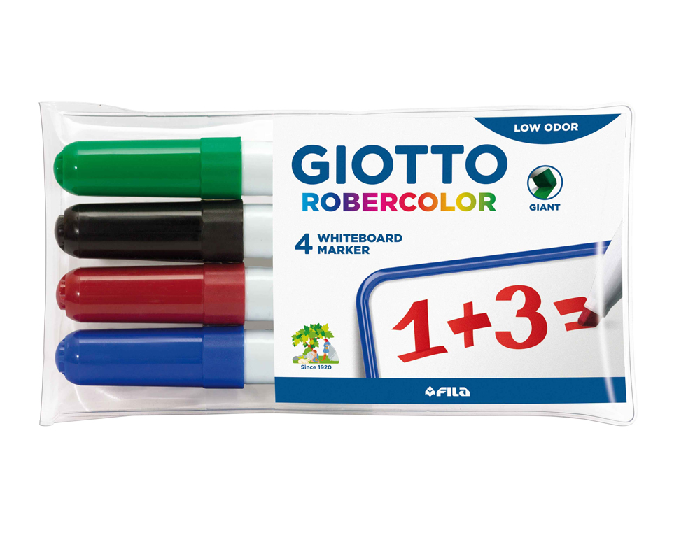 POCHETTE ROBERCOLOR BISEAU GIOTTO ODEUR NEUTRE ECRITURE  4 A 6MM BISEAUTE 4 UNITES     COLORIS ASSORTIS