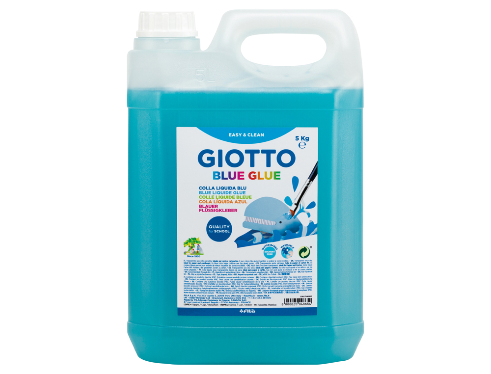 COLLE BLEUE GIOTTO SANS SOLVANT LAVABLE USAGE PAPIER  ET CARTON 5KG