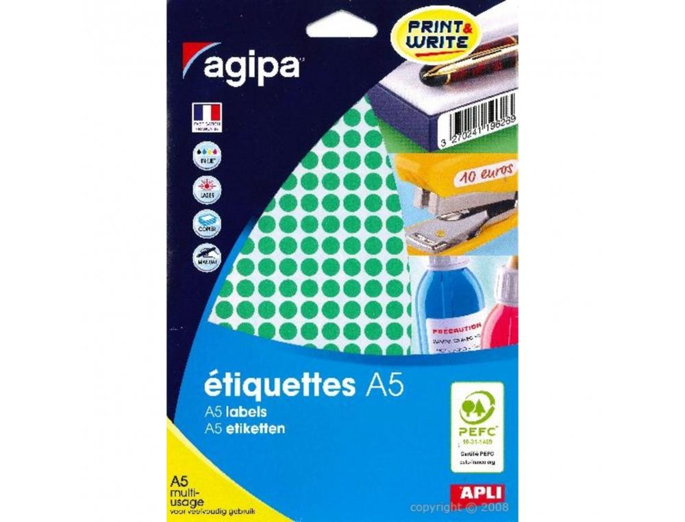 PASTILLES MULTI-USAGE APLI 8MM POCHETTE DE 10 COLORIS    VERT 2940 UNITES