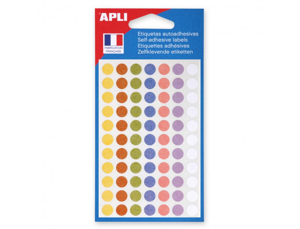 PASTILLES APLI 8 MM COLORIS PASTELS ASSORTIS POCHETTE DE  385 UNITES