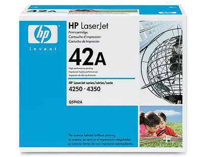 TONER LASER HP 42A Q5942A POUR LASERJET 4250/4350 COULEUR NOIR 10000P