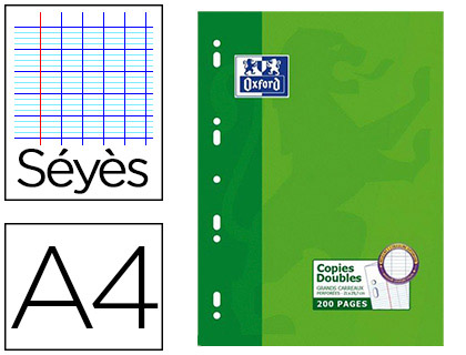 COPIE DOUBLE OXFORD A4 210X297MM 200P SYS PERFORES