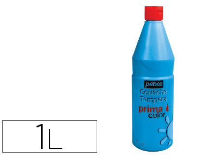 GOUACHE PBO PRIMACOLOR LIQUIDE INODORE ONCTUEUSE APPLICATION FACILE COLORIS BLEU FLACON 1000ML