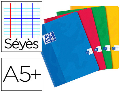 CAHIER OXFORD BROCHURE SOUPLE OPTIK PAPER COUVERTURE PELLICULE LAVABLE A5+ 17X22CM 192 PAGES 90G SYS