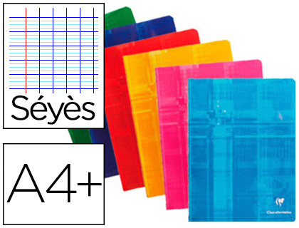 CAHIER PIQU CLAIREFONTAINE PAPIER VLIN VELOUT COUVERTURE PELLICULE A4+ 24X32CM 96 PAGES 90G SYS