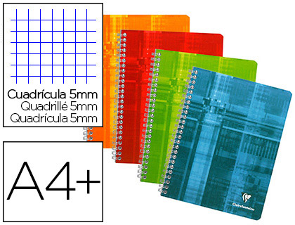 CAHIER CLAIREFONTAINE PAPIER VLIN VELOUT COUVERTURE PELLICULE RELIURE INTGRALE A4+ 24X32CM 180 PAGES 90G 5X5MM