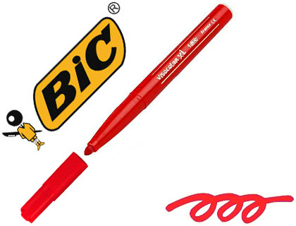 FEUTRE BIC KIDS VISACOLOR XL COLORIAGE ENCRE LAVABLE CORPS LARGE POINTE EXTRA-LARGE BLOQUE COULEUR ROUGE