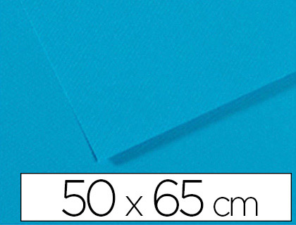 PAPIER DESSIN CANSON FEUILLE MI-TEINTES N595 GRAIN GLATIN HAUTE TENEUR COTON 160G 50X65CM UNICOLORE BLEU TURQUOISE