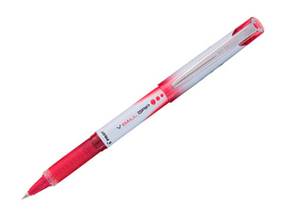 ROLLER PILOT VBALL GRIP CRITURE LARGE 1MM POINTE ACIER INOXYDABLE NIVEAU ENCRE LIQUIDE VISIBLE GRIP CAOUTCHOUC ROUGE