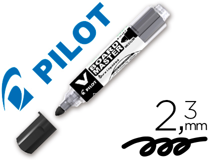 MARQUEUR PILOT V BOARD MASTER RECHARGEABLE POINTE OGIVE TRAC 2MM ENCRE LIQUIDE BASE ALCOOL COULEUR VIVE NOIR