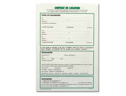 CONTRAT LOCATION LOCAUX EXACOMPTA VACANTS NON MEUBLS 1 FEUILLE
