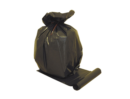 SAC POUBELLE POLYTHYLNE BASSE DENSIT STANDARD 130L 45 MICRONS COLORIS NOIR PAQUET 20 UNITS