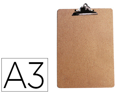 PORTE-BLOC Q-CONNECT CARTON EXTRA RIGIDE A3 PINCE MTALLIQUE