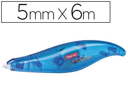 CORRECTEUR TIPP-EX EXACT LINER RECYCLÉ DÉVIDOIR RUBAN 5MMX6M APPLICATION FRONTALE RÉÉCRITURE IMMEDIATE